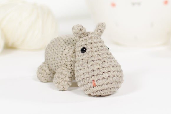 Mini Hippopotamus Amigurumi — mini amigurumi patterns Mini amigurumi patterns featuring a tiny crocheted hippopotamus.