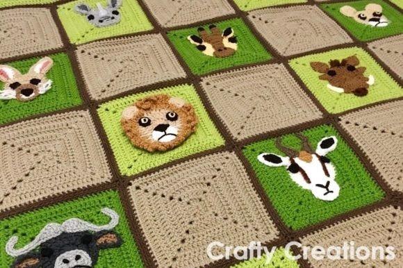 South African Safari Blanket — Crochet Granny Square Blanket Patterns Crochet Granny Square Blanket Patterns featuring South African animal designs