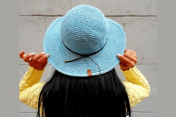 Crochet Bucket Hat — crochet bucket hat patterns Crochet bucket hat in blue with a firm brim — crochet bucket hat patterns