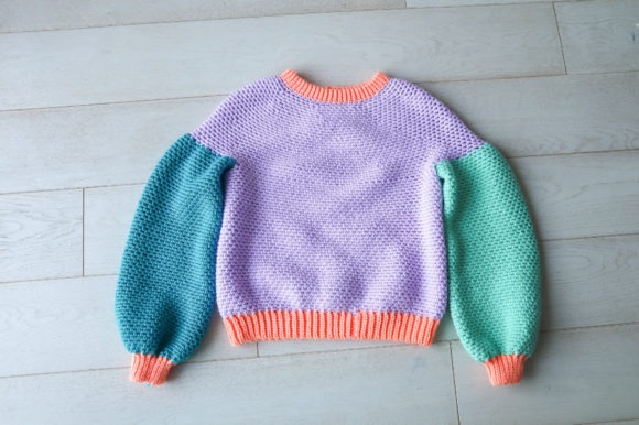 The Better Sweater Design — crochet sweater patterns Crochet sweater with balloon sleeves in pastel colors — crochet sweater patterns