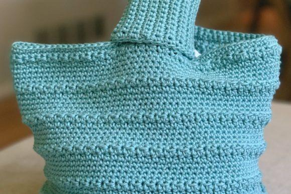 Sara Elena Crochet Tote Bag — crochet tote bags patterns Textured crochet tote bag in teal color — crochet tote bags patterns