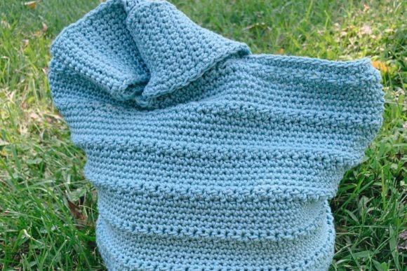 Sara Elena Crochet Tote Bag — crochet tote bags patterns Crochet tote bag with textured stitches in light blue. — crochet tote bags patterns