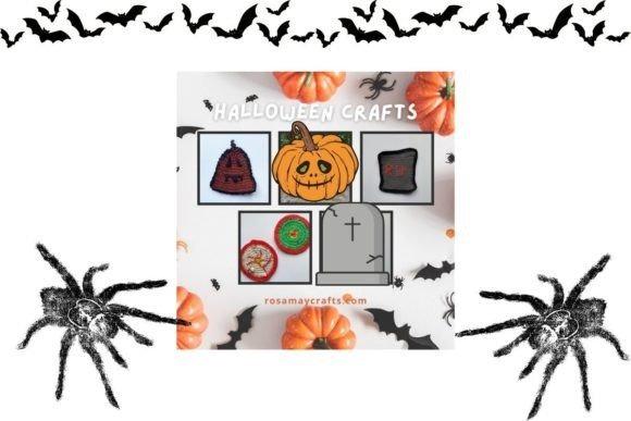 Halloween Crochet Hanging Decor — Crochet Halloween Patterns Crochet Halloween patterns featuring a pumpkin, tombstone, and eyeballs.