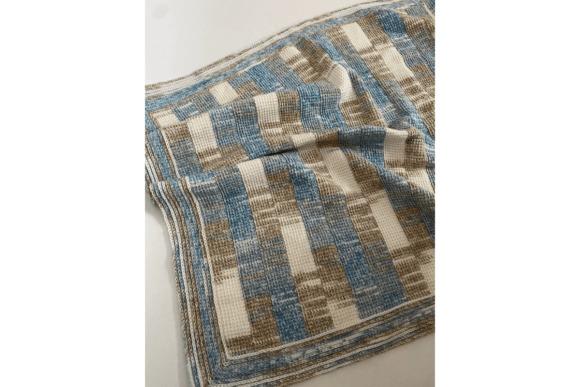 Tunisian Strips Crochet Blanket — cozy crochet blanket patterns Cozy crochet blanket pattern in blue and beige stripes — cozy crochet blanket patterns