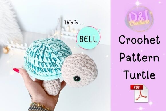 Turtle Crochet Pattern — amigurumi crochet patterns Turtle amigurumi crochet pattern in light blue and beige. — amigurumi crochet patterns