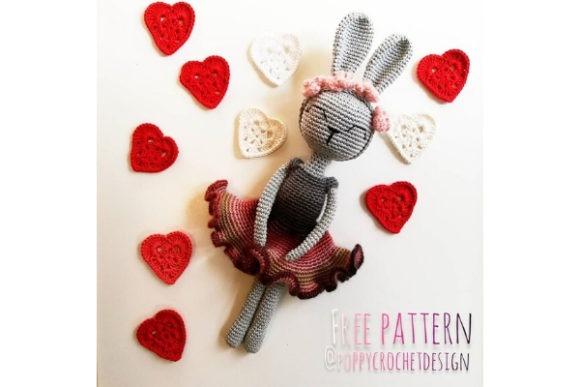 Valentine Bunny Crochet Pattern — Valentine crochet patterns Valentine Bunny crochet pattern with hearts — Valentine crochet patterns