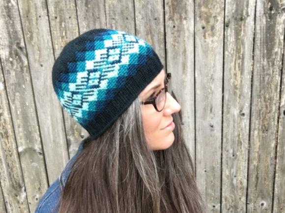 Waves of Plaid Crochet Beanie — crochet hat patterns for every season Waves of Plaid Crochet Beanie in blue and black colors — crochet hat patterns for every season