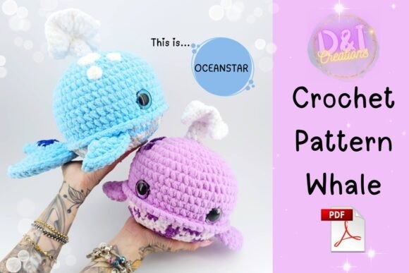 Whale Crochet Pattern Amigurumi — amigurumi crochet patterns Amigurumi crochet patterns featuring blue and purple whales