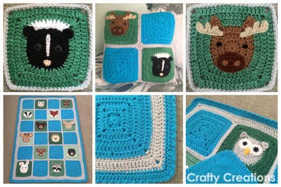 Woodland Animal Blanket Patterns — Crochet Granny Square Blanket Patterns Crochet Granny Square Blanket Patterns featuring woodland animals.