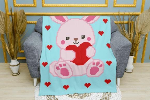 Bunny Crochet Blanket Pattern — Crochet Baby Blanket Patterns Crochet baby blanket featuring a bunny design with hearts. — Crochet Baby Blanket Patterns