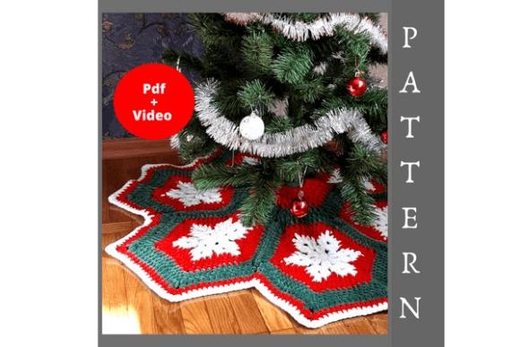 Christmas Tree Skirt Pattern — Christmas Crochet Patterns Christmas Tree Skirt crochet pattern with plush texture and video support — Christmas Crochet Patterns