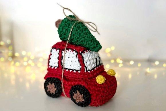 Crochet Car Christmas Tree — Christmas Crochet Patterns Crochet car carrying a Christmas tree — Christmas Crochet Patterns