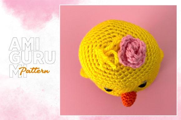 Cute Chick Amigurumi Pattern — Cute Animal Amigurumi Patterns Cute Chick Amigurumi pattern in yellow with a pink flower. — Cute Animal Amigurumi Patterns