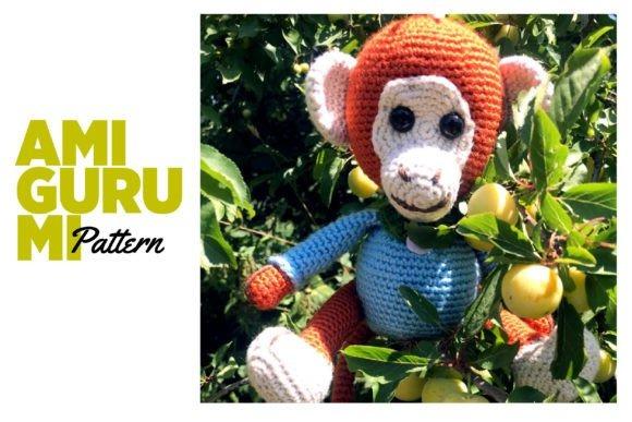 Cute Monkey Amigurumi Pattern — Cute Animal Amigurumi Patterns Cute Animal Amigurumi Patterns featuring a crocheted monkey among leaves.