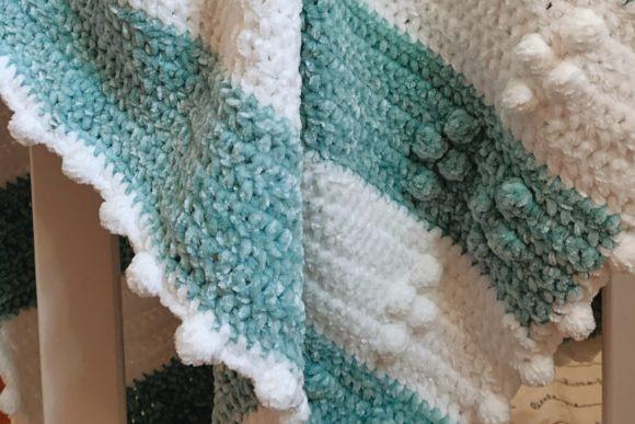 Diamond Velvet Baby Blanket — Crochet Baby Blanket Patterns Crochet Baby Blanket Patterns featuring a textured design in teal and white.