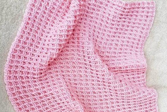 Double Waffle Crochet Baby Blanket — Crochet Baby Blanket Patterns Crochet Baby Blanket Patterns featuring a textured pink Double Waffle design