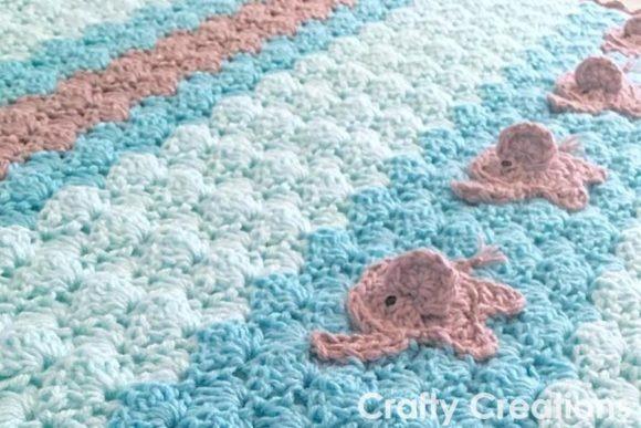Elephant Baby Blanket Crochet Pattern — Crochet Baby Blanket Patterns Crochet Baby Blanket Patterns featuring elephant motifs in shell stitch.