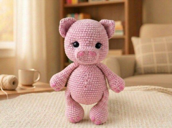 Poppy Piglet Amigurumi Pattern — Cute Animal Amigurumi Patterns Cute Animal Amigurumi Patterns featuring a pink crochet piglet
