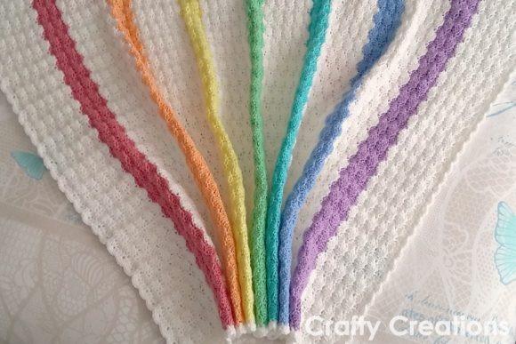 Rainbow Baby Blanket Pattern — Crochet Baby Blanket Patterns Crochet Baby Blanket Patterns featuring a Rainbow Baby Blanket design.