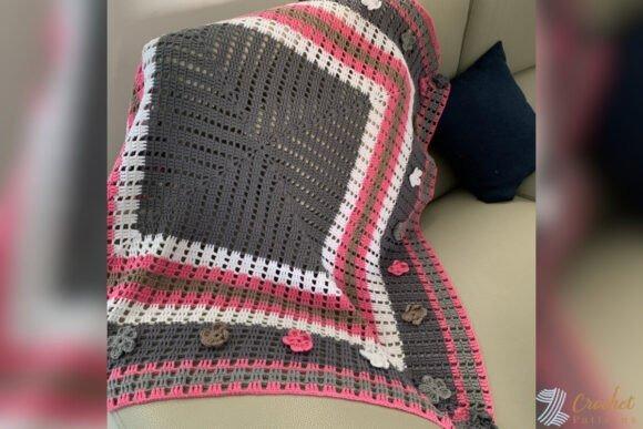 Receiving Baby Blanket Crochet Pattern — Crochet Baby Blanket Patterns Crochet Baby Blanket Patterns featuring a square design with floral accents