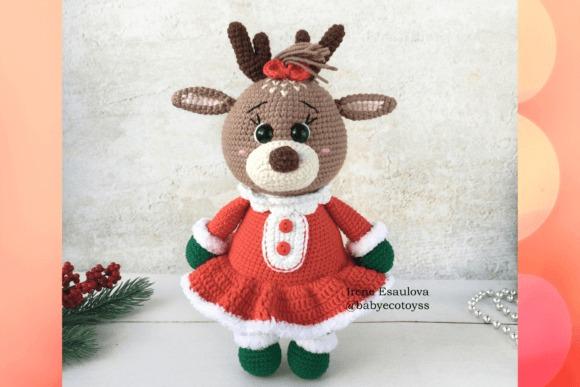 Reindeer Stuffed Toy — Christmas Crochet Patterns Reindeer Stuffed Toy in festive attire, perfect for Christmas decor. — Christmas Crochet Patterns