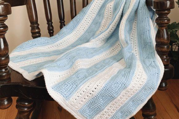 Sail Away Baby Blanket Pattern — Crochet Baby Blanket Patterns Crochet Baby Blanket Patterns featuring Sail Away design in blue and white.