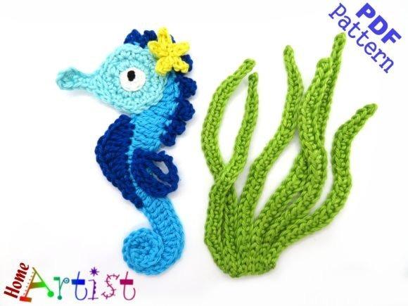 Seahorse and Plants Amigurumi — Cute Animal Amigurumi Patterns Cute Animal Amigurumi Patterns featuring a seahorse and plants
