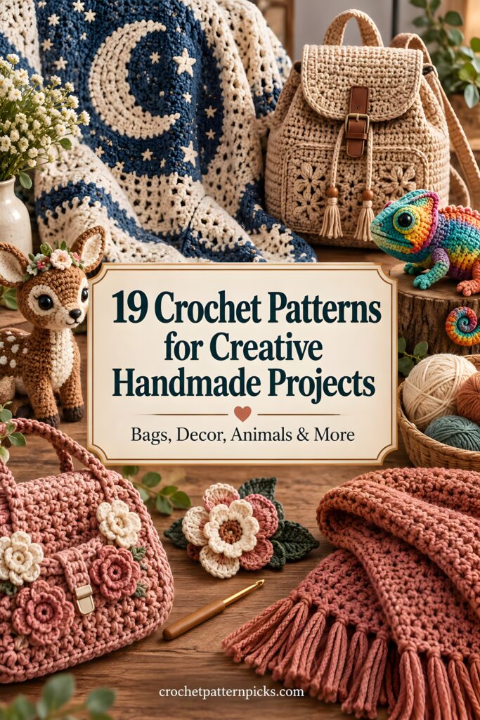 19 Crochet Patterns for Handmade Projects 19 crochet patterns including bags, decor, and animals
