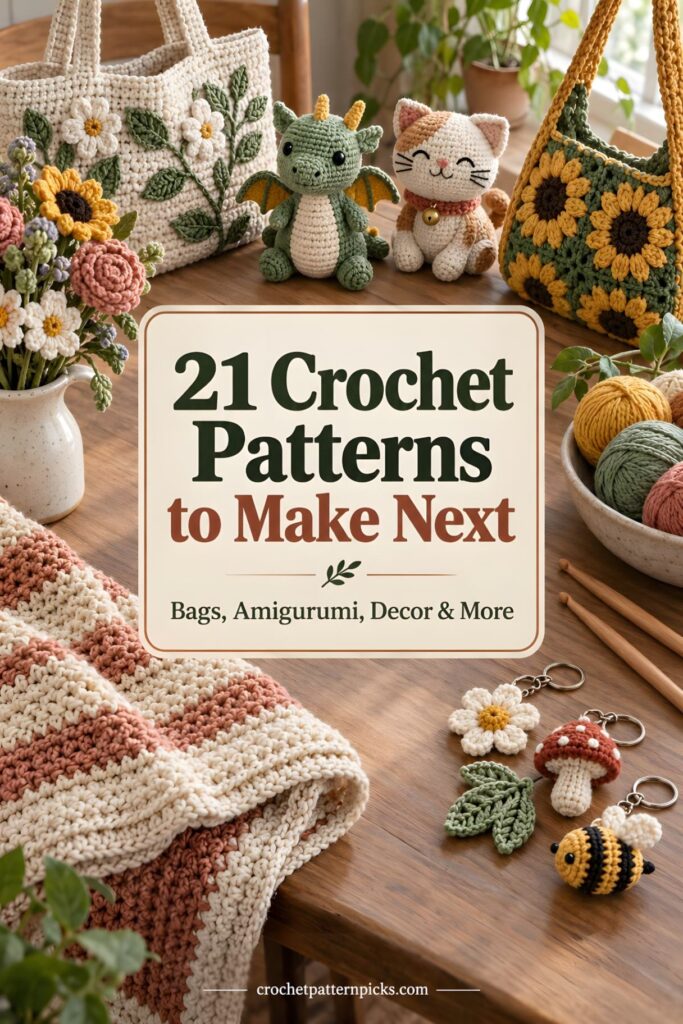 21 Crochet Patterns for Your Next Project 21 crochet patterns for your next handmade project featuring bags, amigurumi, and decor.