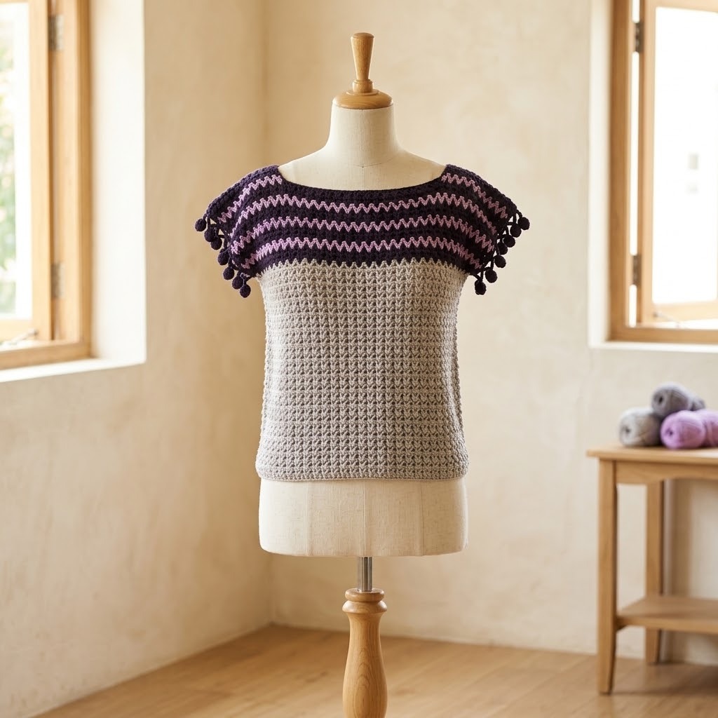Crochet Tops Patterns Crochet tops patterns featuring a bobble texture design.