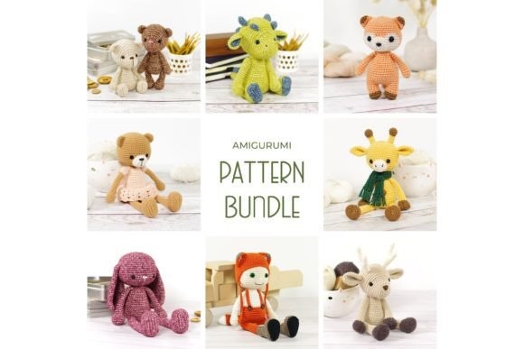 Amigurumi Pattern Bundle — amigurumi patterns Amigurumi patterns featuring various handmade crochet toys.
