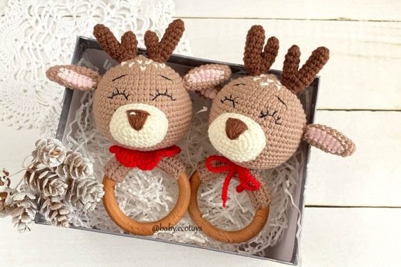 Baby Rattle Reindeer Crochet — amigurumi patterns Amigurumi patterns for baby rattle reindeer crochet toys