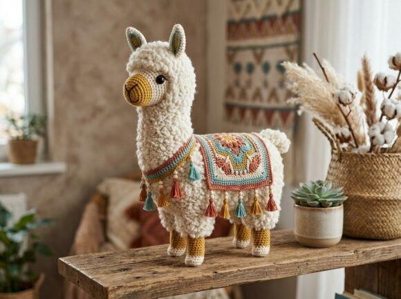 Boho Crochet Llama — crochet patterns Boho Crochet Llama with colorful details and tassels — crochet patterns