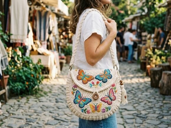 Butterfly Pearl Beauty Crochet Bag — crochet patterns