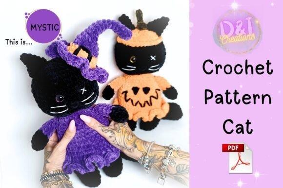 Halloween Amigurumi Cat Pattern — Halloween amigurumi patterns Halloween amigurumi patterns featuring a black cat and pumpkin character.