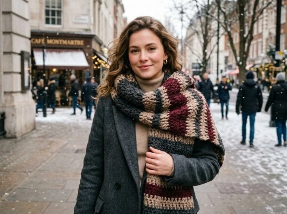 Cozy Crochet Scarf — crochet patterns Cozy crochet scarf in winter setting — crochet patterns