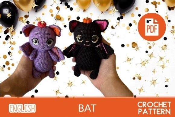 Crochet Bat Toy Patterns — Halloween amigurumi patterns Halloween amigurumi patterns featuring crochet bat toys in purple and black.