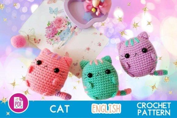 Amigurumi Patterns for Crochet Cats Amigurumi patterns featuring colorful crochet cat toys.