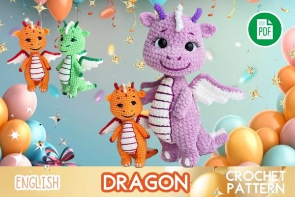 Amigurumi Patterns: Crochet Dragon Toy Amigurumi patterns featuring colorful crochet dragon toys.