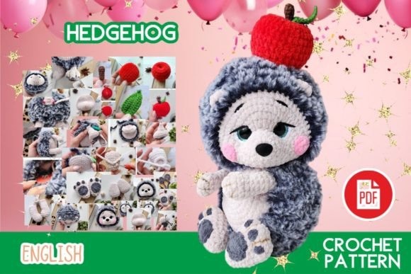 Crochet Hedgehog Amigurumi — amigurumi patterns Crochet Hedgehog Amigurumi pattern featuring a cute hedgehog toy with an apple. — amigurumi patterns
