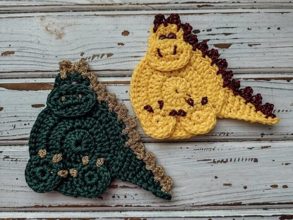 Crochet Dragon Coasters — things to crochet for creative handmade Crochet dragon coasters in green and yellow. — things to crochet for creative handmade