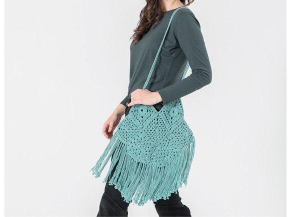 Festival Bag Crochet Pattern — crochet bag patterns Crochet bag pattern in teal with fringe, ideal for festivals and casual outings. — crochet bag patterns