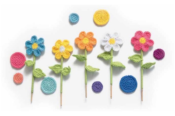 Crocheted Flowers and Circles — things to crochet for creative handmade Colorful crocheted flowers and circles for creative projects. — things to crochet for creative handmade