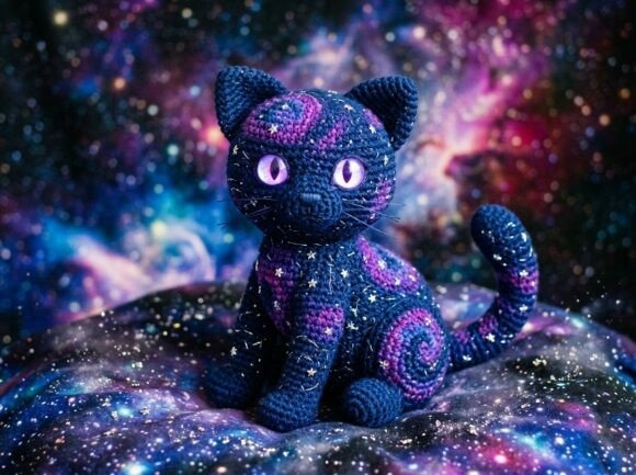 Galaxy Cat Amigurumi — crochet patterns Galaxy Cat Amigurumi in vibrant colors against a cosmic background — crochet patterns