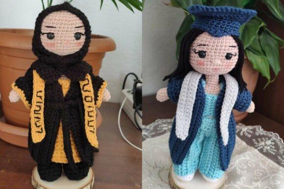 Graduation Doll Crochet Pattern — amigurumi patterns Amigurumi patterns for graduation dolls in cap and gown.