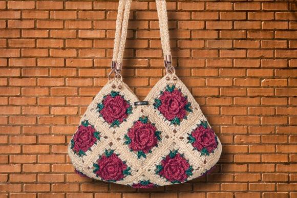 Granny Square Crochet Bag — crochet bag patterns Granny Square Crochet Bag with floral motifs — crochet bag patterns