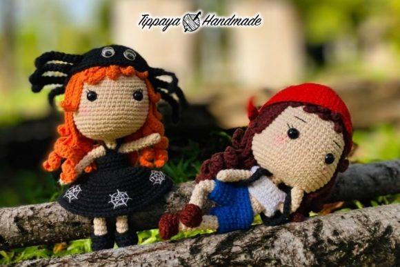 Halloween Twin Set Dolls — Halloween amigurumi patterns Halloween amigurumi patterns featuring two dolls in costumes