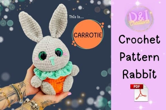 Rabbit Crochet Pattern Amigurumi — amigurumi patterns Amigurumi patterns featuring a cute rabbit holding a carrot.