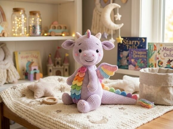Rainbow Dragon Amigurumi — crochet patterns Rainbow Dragon Amigurumi crochet toy with colorful wings and tail — crochet patterns