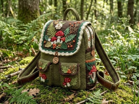 Woodland Crochet Backpack — crochet patterns Woodland Crochet Backpack with nature-themed design — crochet patterns